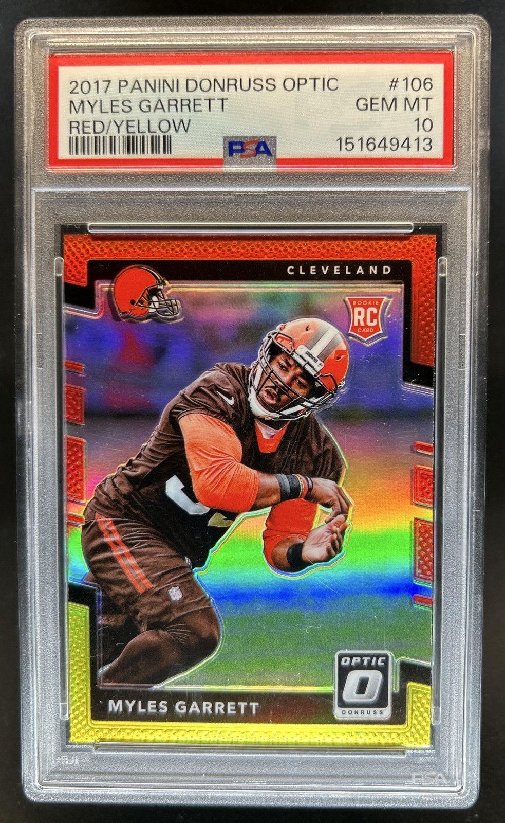 Myles Garrett Panini Donruss Optic #106 Red/Yellow