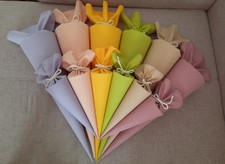 Schultüte Kindergartentüte Stoff Husse Innenkissen einfarbig 35cm / 70cm