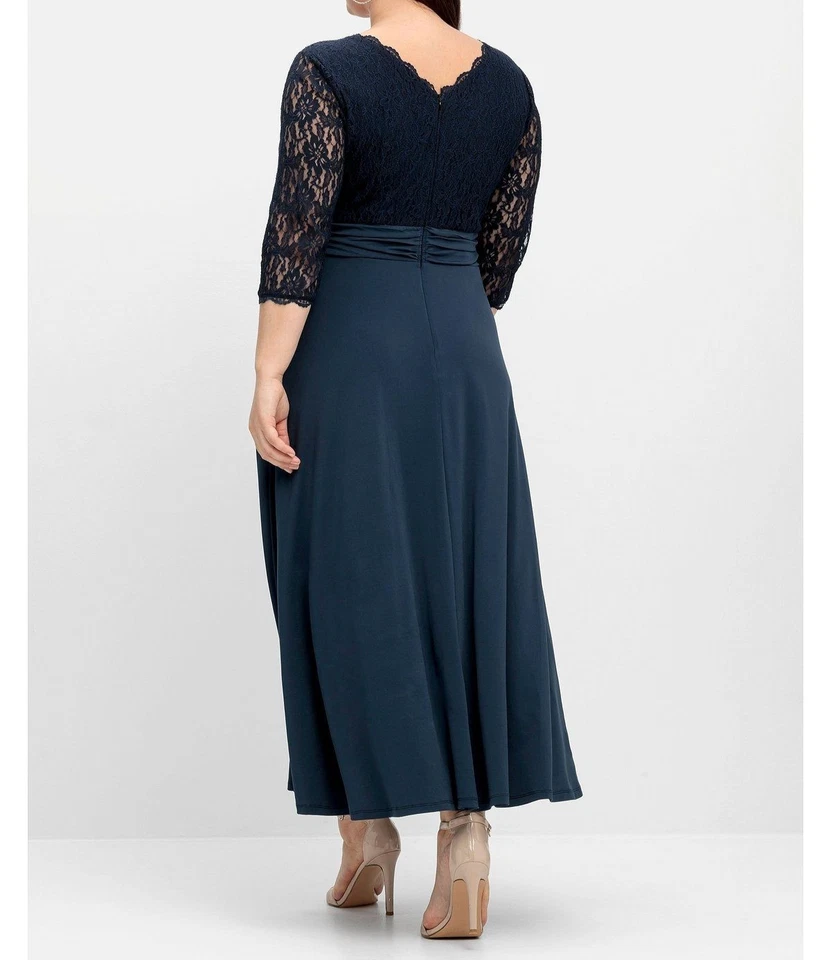 Sheego Abendkleid 50 Kleid Damen elegant Spitze Cocktailkleid Maxikleid #802 - Bild 2 von 4