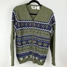 Vtg Northern Reflections Parkhurst Cardigan S Etched Owl Buttons Granny Core