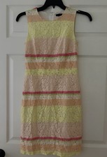 Ann Taylor Lace Horizon Sheath Dress Sleeveless Sorbet Pastel Womens Size 0