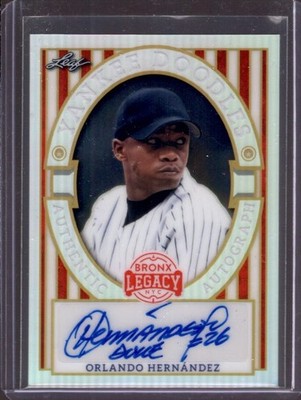 ORLANDO HERNANDEZ 2024 Leaf Bronx Legacy Yankee Doodles Autograph Auto #25/35