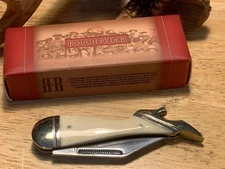 Rough Ryder Smooth White Bone Lady Leg 3 1/8" Pocket Knife RR148