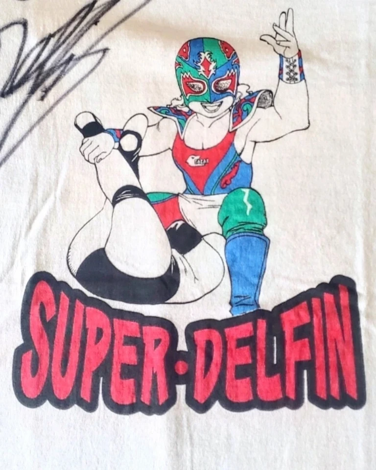 Camisa firmada Super Delfin Vintage Michinoku Pro Wrestling años 90 NJPW WWF ECW FMW Foto 2 de 3