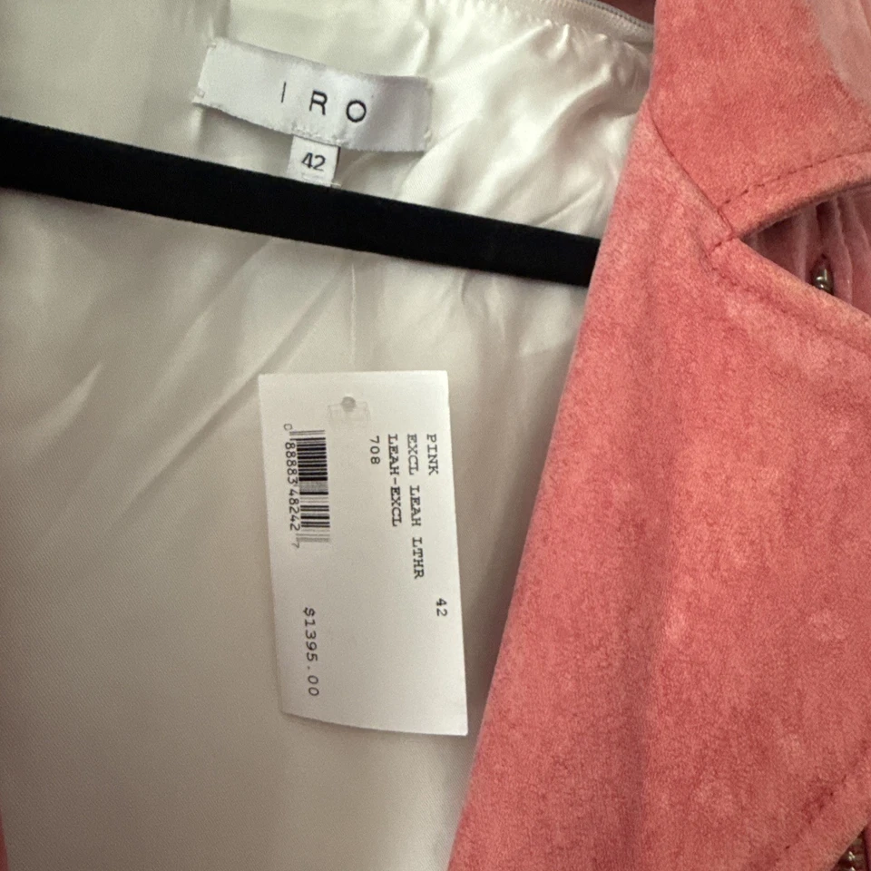 Chaqueta Moto Iro Gamuza Rosa Talla 42 NUEVA Nunca Usada Con Etiquetas Foto 3 de 4