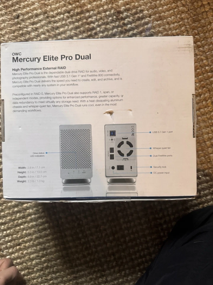 10TB OWC Mercury Elite PRO 3.5-inch USB 3.2 5Gb/s External Storage EU model - Image 3 of 4