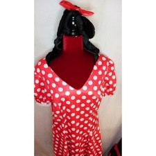 Halloween Minnie Mouse/Sassy Mouse Costume Dress Size Large with Belt