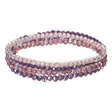 Bohemian Stackable Bead Bracelets 4mm Crystal Beads Bracelet, Purple