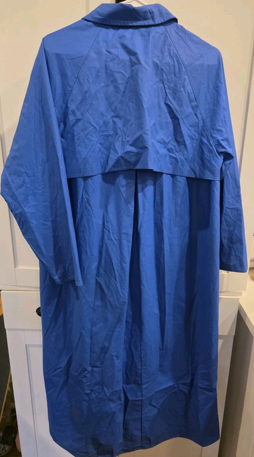 VTG 80s RARE LL Bean Cobalt Blue Long Duster Raincoat Taiwan R.O.C. Gorpcore image 2
