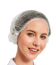 White Disposable Bouffant Caps, 100-Pack: Surgical, Food Service  Home Use