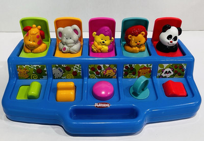 Vintage 1995 Playskool Poppin Pals Pop Up Jungle Zoo Animals Baby Toy Cute SH2