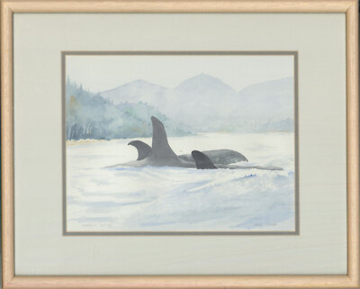 Martin Henry - Zeitgenössisches Aquarell, Orca Dawn