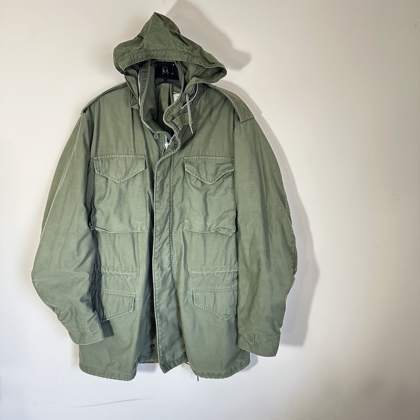 Vintage US Military Army Coat Field Jacket With Hood … Gem