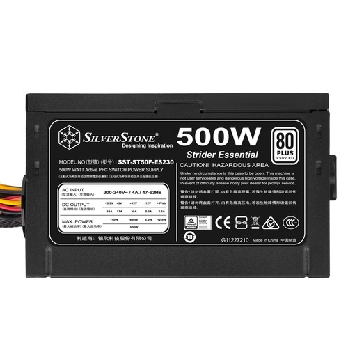 SilverStone SST-ST50F-ES230 v 2.0 - Strider Essential Serie 500W 80 Plus 230V... - Bild 3 von 9