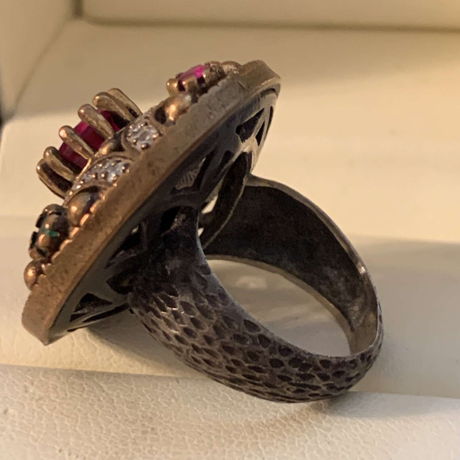 VTG ORMATE TURKISH OTTOMAN RUBY EMERALD COLOR LAR… - image 4