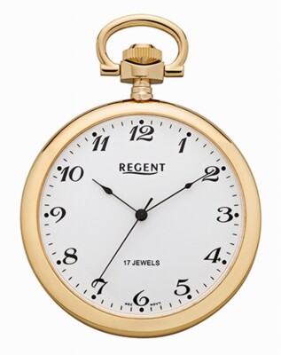 Mechanische vergoldete Regent Taschenuhr P 032 + Kette 