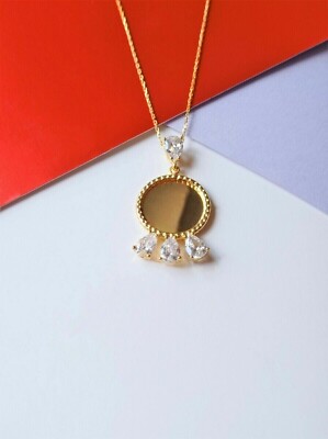 2Ct Pear Cut Lab-Created Diamond 14k Yellow Gold Plated Women's Unique Pendant