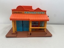 Vintage 1982 Fisher Price Western Town Playset 934 Little People Cowboy Set