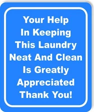 Keep laundry neat and clean blue Aluminum Composite Sign