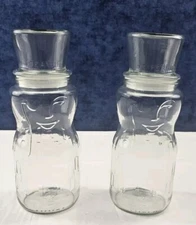 Vintage Mr. Peanut Planter Happy Holidays Jars Set of 2