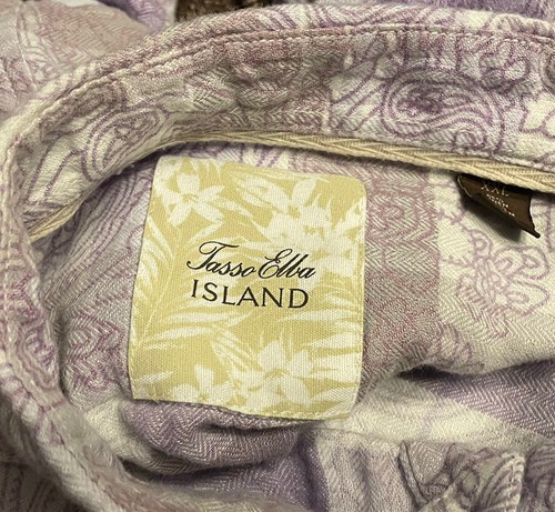 Camisa Top de Lino Hawaiano XXL Tasso Elba Island - Imagen 3 de 4