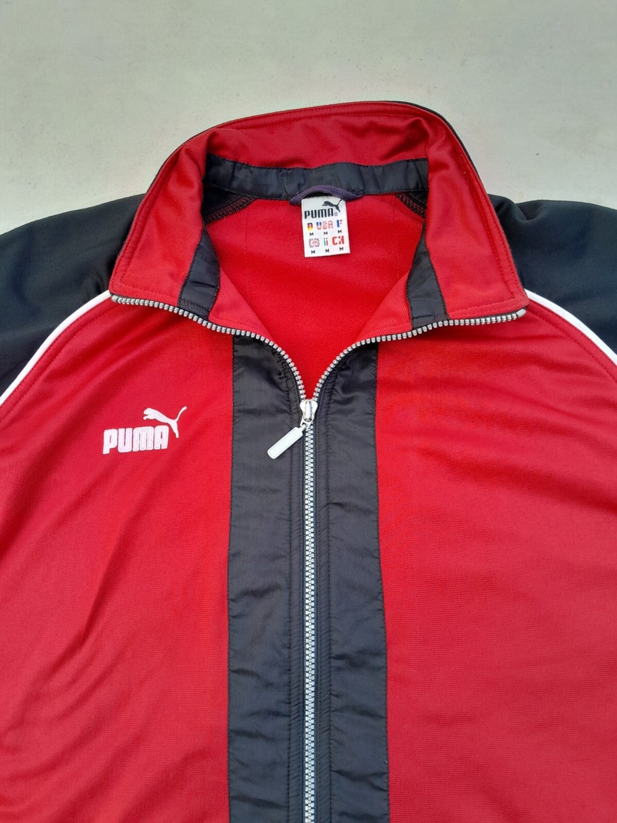 Vintage Puma track Jacket Men's Medium Red Embroidered Logo