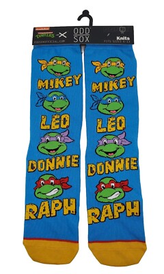 Odd Sox Socks Teenage Mutant Ninja Turtles Fits Sizes 6-13