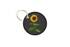 Keychain round printed double-sided sunflower