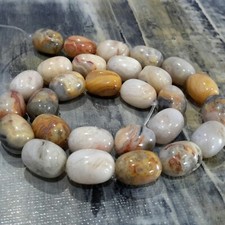 Natural Crazy Agate, Barrel, 15x10mm, Approx 25pce, Free Post, OZ Seller