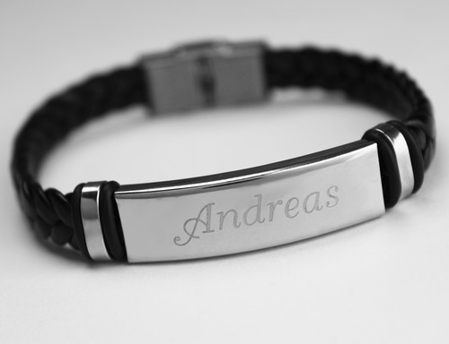 Pulsera para hombre con nombre - cuero trenzado - regalos de joyería de Navidad para él - Imagen 18 de 159
