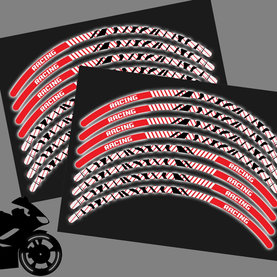 PEGATINA REFLECTANTE DE LLANTA SH07 roja de 17 pulgadas para Honda CB125 R F 17 18 19 20 Foto 2 de 4