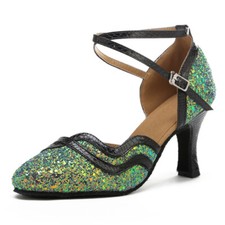 Women Waltz Party Ballroom Latin Tango Modern Salsa Suede Dance Heels Shoes 2Col