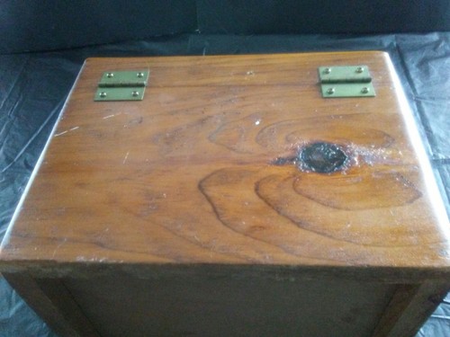 "Scatola di legno vintage con cerniera coperchio arazzo tessuto pittorico top anatra mallard 10,5x8" - Foto 8 di 12