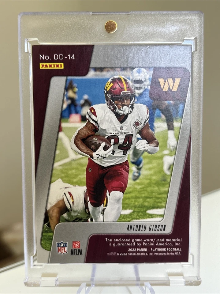 #/49 2022 Panini Playbook Down and Dirty Antonio Gibson #DD-14 GAME USED JERSEY! - Image 2 of 4