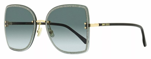 Jimmy Choo Leti/S 2M2 Schwarze Gold Glitzer Damen Sonnenbrille Authentisch-image