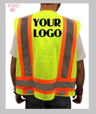 CUSTOM PRINTED HIGH-VIS AVIATION VEST YELLOW BLACK DESIGN YOUR LOGO /TEXT M-XL