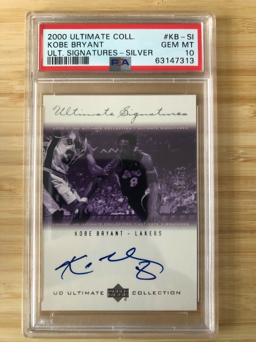 2000 Ultimate Collection Kobe Bryant Signatures Silver /75 PSA 10 