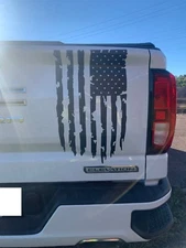 DISTRESSED AMERICAN FLAG TRUCK TAILGATE VINYL DECAL USA STICKER FITS MOST TRUCKS