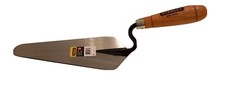 Masonry Brick/Block Trowel 9" X 4-1/4" Round Tip. By Stanley. Hard Wood Handle.