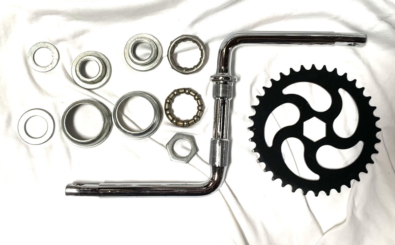 2" Cup 1-pc Wide Pedal Crank Kit 36T BK 2 or 4-stroke gas engine motor bike 80cc