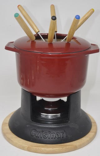 Cuisinart Cast Iron Enamel 12 piece Fondue Set never used - 第 1/5 張圖片