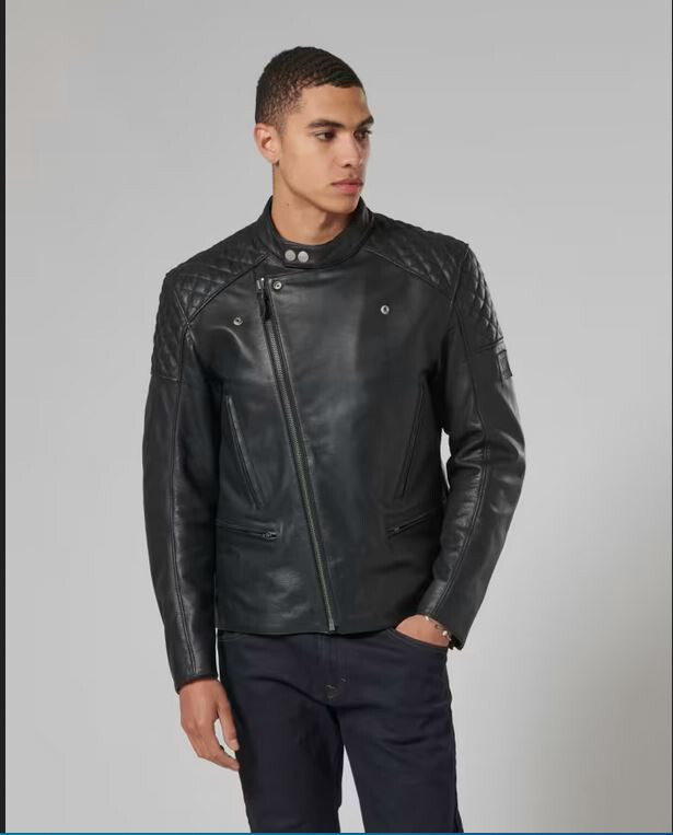 TRIUMPH BRADDANレザージャケットsサイズ Men's Braddan Sport Blue Jacket | Motorcycle Clothing