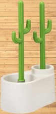 Cactus Plastic Handle Toilet Plunger and Brush Set For Bathroom Cleaning - 1 Set
