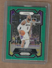 2023/24 Panini Prizm Lebron James Short Printed Green Prizm Card #63