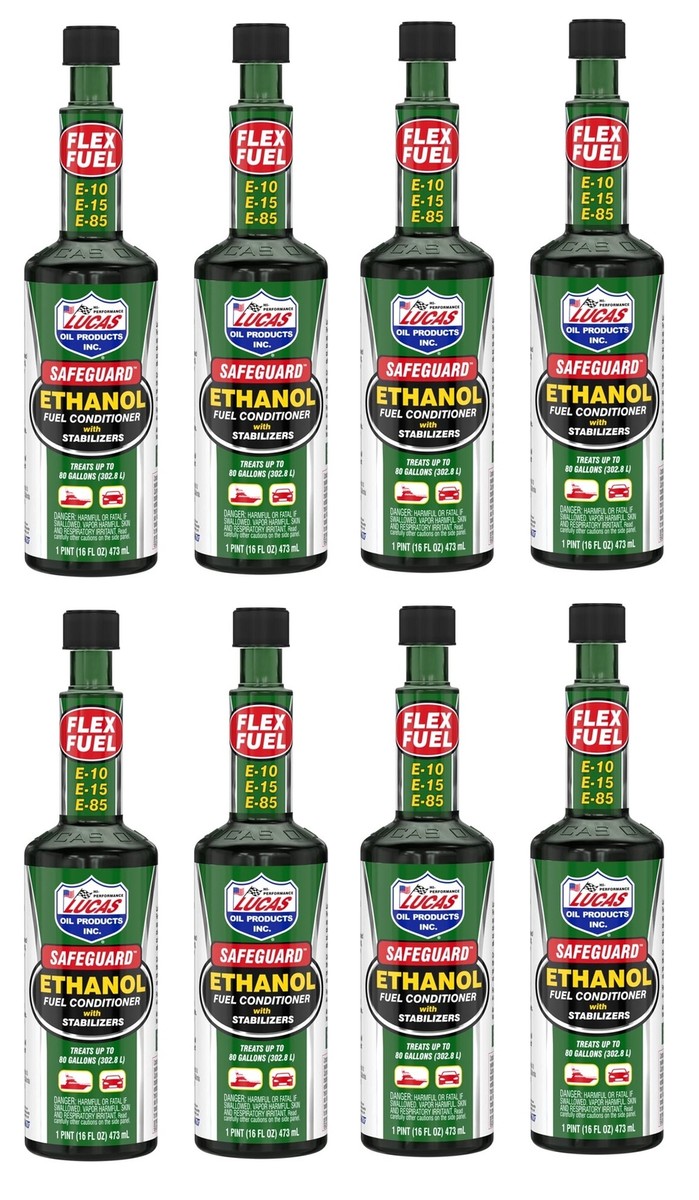 Lucas Oil 10576 Set of 8 Safeguard Ethanol Fuel Conditioner w