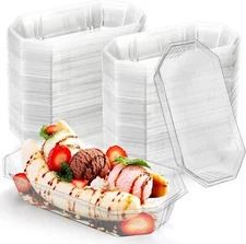 ZOOFOX 200 Pack Banana Split Boat Plate 12 oz Disposable Ice Cream Sundae Bowls