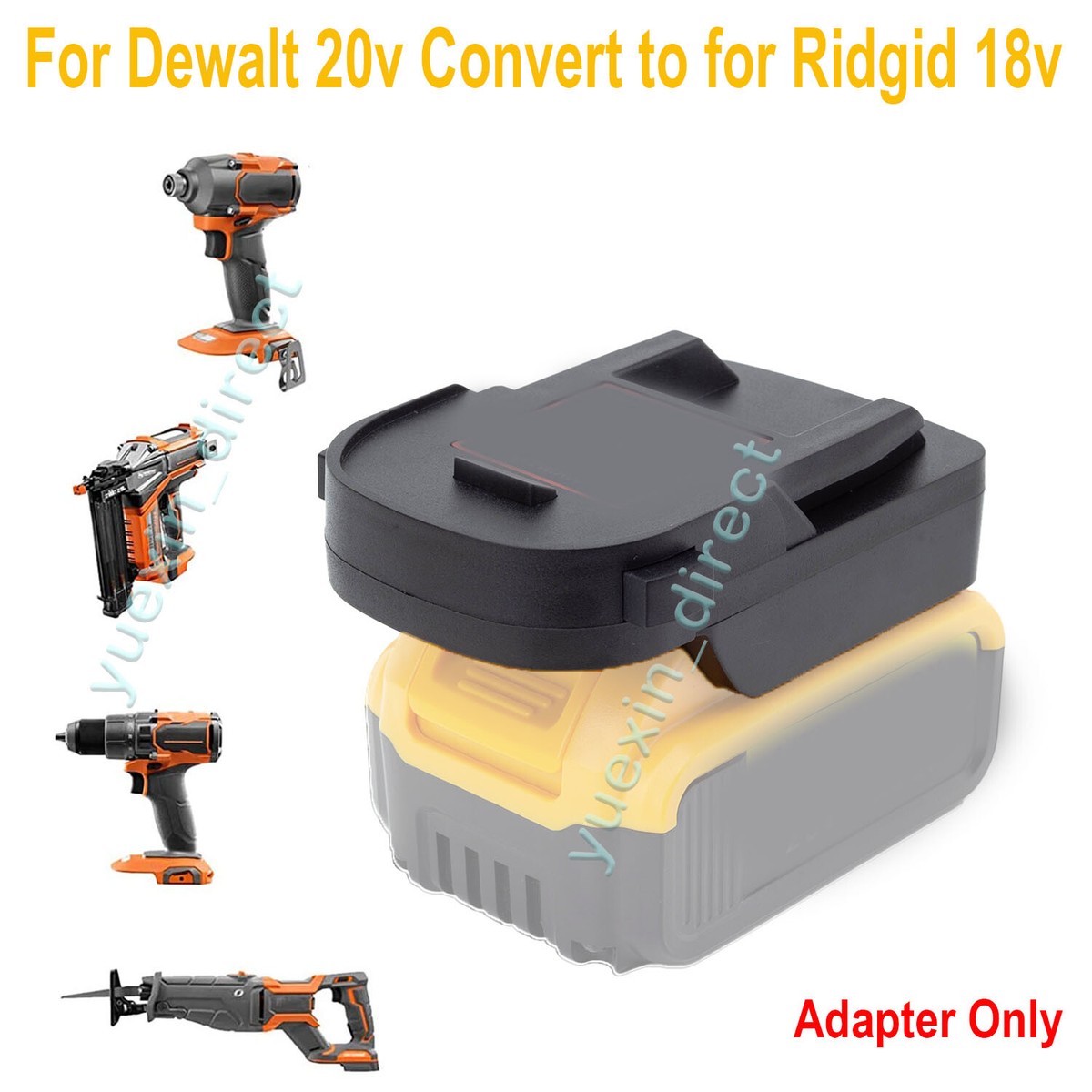 Lithium Battery Adapter For Dewalt 20V Convert to for Ridgid 18V