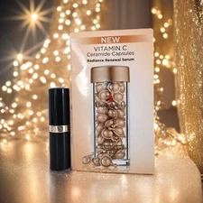 Elizabeth Arden Exceptional Lipstick - Color: FIESTA and Vitamin C Capsules SET