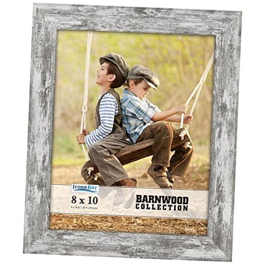 Picture Frame, Country Rustic Style 8 x 10 Photo Frame, Table 8x10 Pony Gray