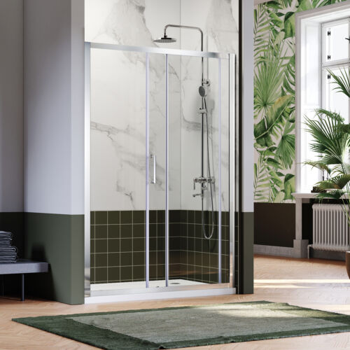 Sliding Door Shower Enclosure And Tray 8mm Easy Clean Glass Cubicle Screen